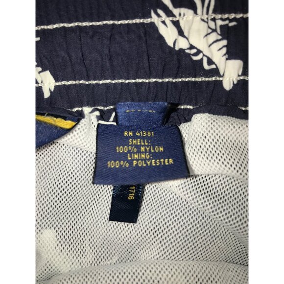 Men's Navy and White Lobster Print Polo Ralph Lauren Trunks - Picture 4 of 7